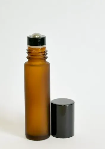 Frasco rollon 10 ml - vidro âmbar fosco - 65 unidades