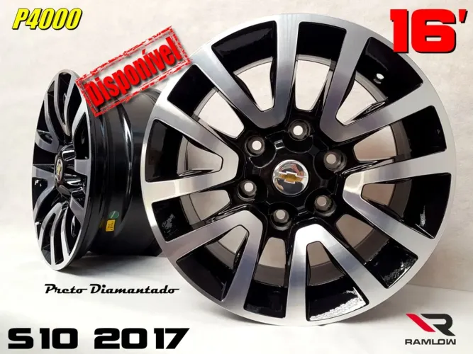 Rodas Aro 16 Chevrolet Trail Blazer 2017 Preta com Diamantado P4000 6x139 novas 