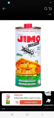 Jimo Mata Cupim Brocas Formigas 900ml