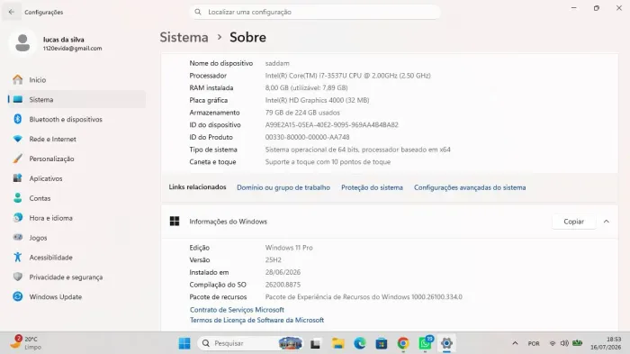 Notebook ASUS i7