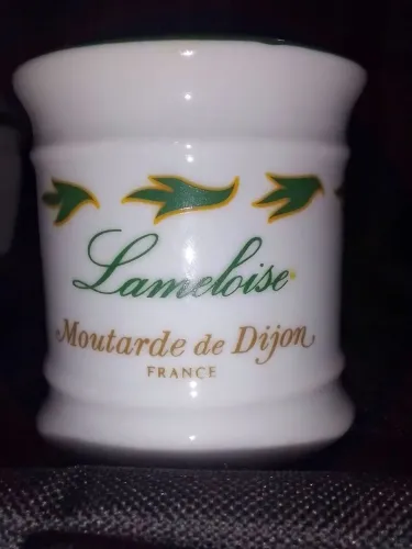 Pote francês de porcelana para mostarda ?Lameloise - Moutarde de Dijon?,