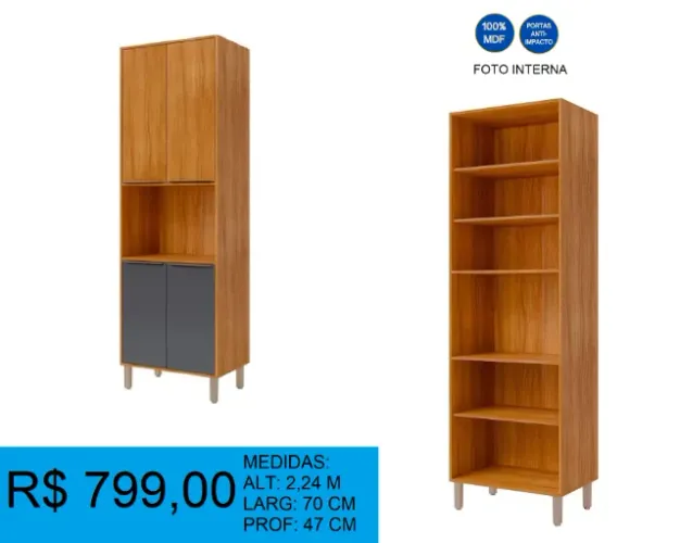 PANELEIRA - DISPONIVEL EM 2 CORES PORTAS ANTI- IMPACTO = RECEBA EM ATE 72H