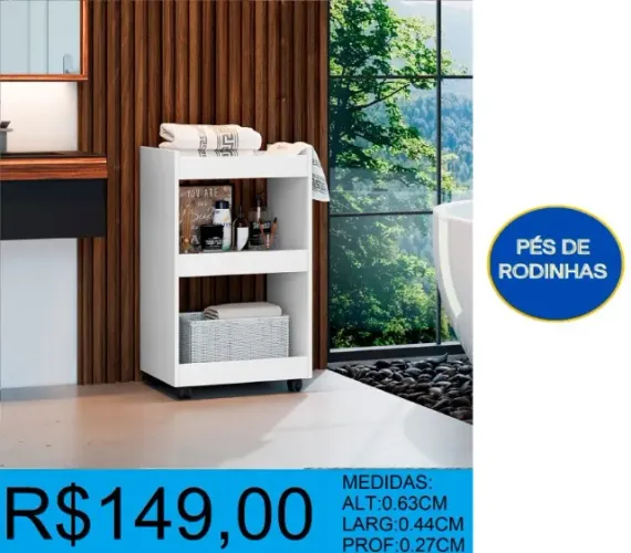 Buffet aparador compacto com pes de rodinha - frete gratuito