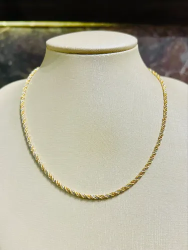 Cordão de ouro feminino elo corda 7.7g novo ( LOJA )