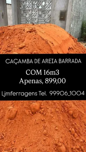 CAÇAMBA DE AREIA BARRADA COM 16M3.