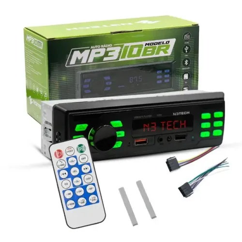 Aparelho De Som Carro Radio Automotivo MP3 Player 10BR Bluetooth Pendrive