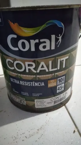 Tinta coral esmalte sintético branco alto brilho