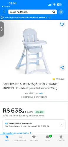 Cadeira de alimentação infantil 