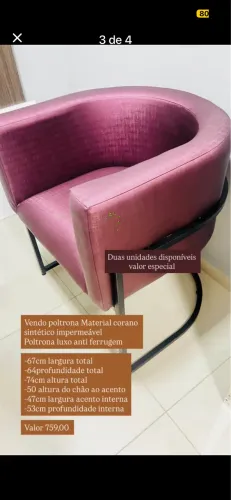 Poltrona luxo excelente estado escritório 