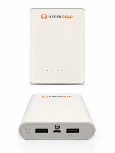 Carregador portátil HyperGear 8.000 mAh, duas saídas USB