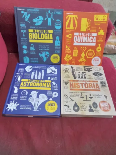 4 livros capa dura Grandes Ideias de Todos Os Tempos Biologia Astronomia Química História