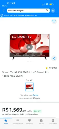 Smart TV LG 43 polegadas 
