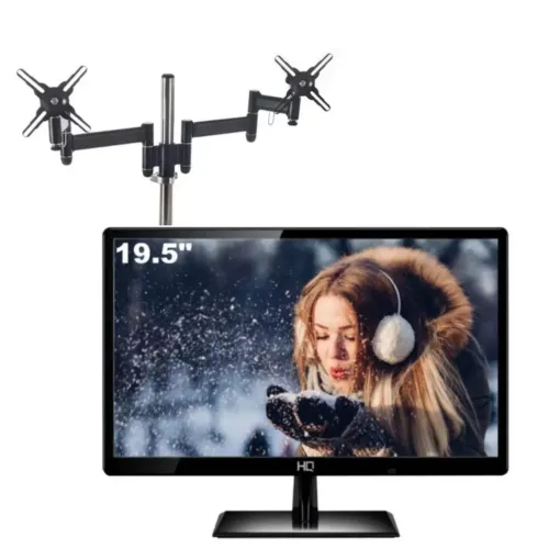 Monitor HQ 19.5 com HDMI e suporte de mesa para dois monitores 
