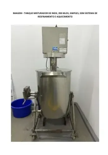 Misturador de Inox 200L sem aquecedor