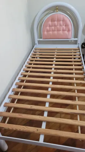 Cama Solteiro Rosa Branca
