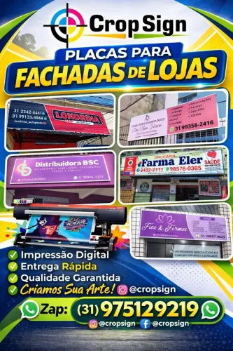 Placas de fachada de loja