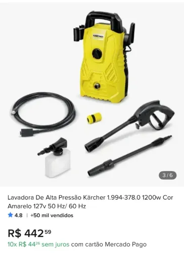 Lavadora alta pressão a jato karcher 