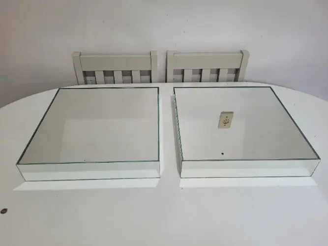 Suporte Bandeja Espelhada de Mesa para Pratos Docinhos, Alimentos e ou Decoração 2 Peças