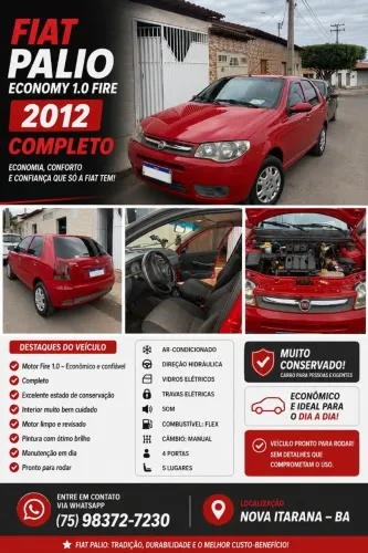 Fiat Palio 1.0 Economy Fire Flex 8V 4P 2012