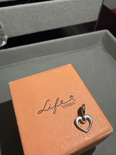 berloque life Vivara coração prata Original