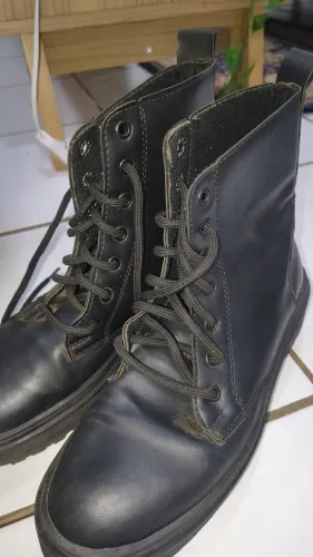 Bota Coturno Preto Tratorado Cano Médio 37 (Super Confortável!)