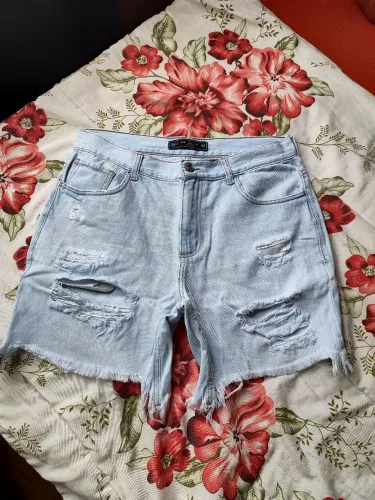 Short Jeans Masculino Rk Jeans Destroyed - Tamanho 42