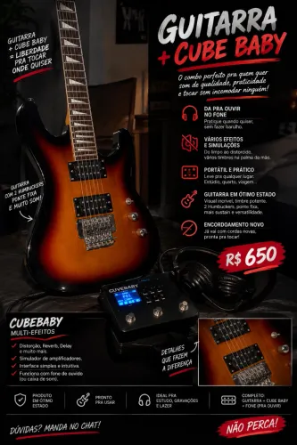 Guitarra Stagg Com pedaleira Cubebaby