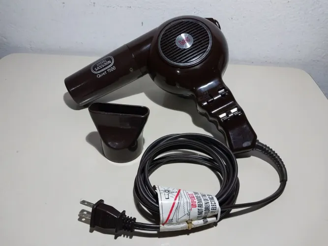 Secador de Cabelo Vintage Vidal Sassoon Quiet 1500w funcionando - Raridade e Potência!