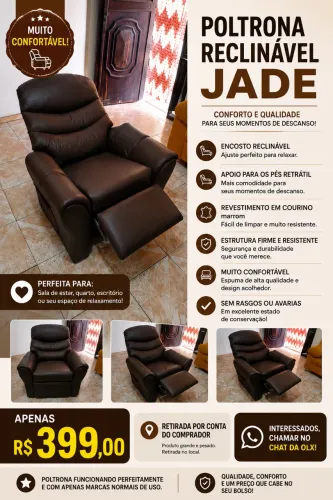 Poltrona Reclinável Jade - Muito Conservada