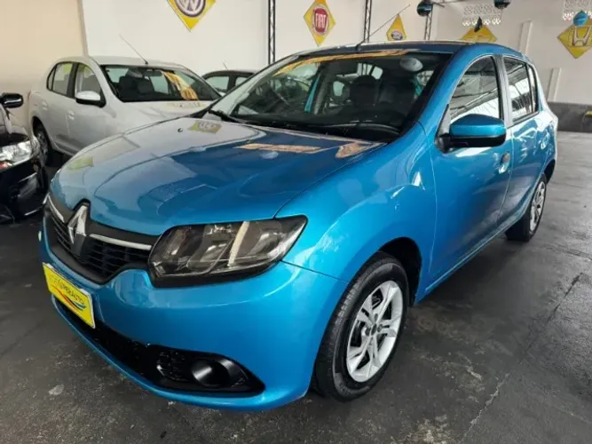 RENAULT SANDERO 1.0 2015 COMPLETO + SOM + SENSOR DE RÉ (104.030 KM - PROMOÇÃO)