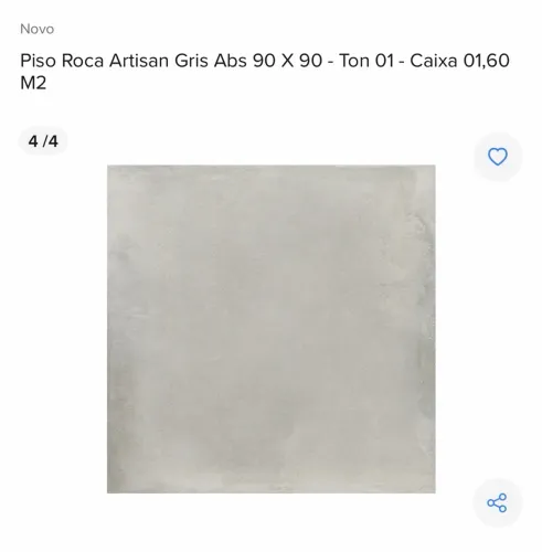 PORCELANATO ROCA ARTISAN GRIS 90x90 ? APENAS R$ 40,00/m²!