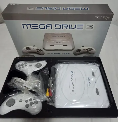Mega drive 3 tec toy 81 jogos na memória lindo impecável raridade item de minha coleção!!!