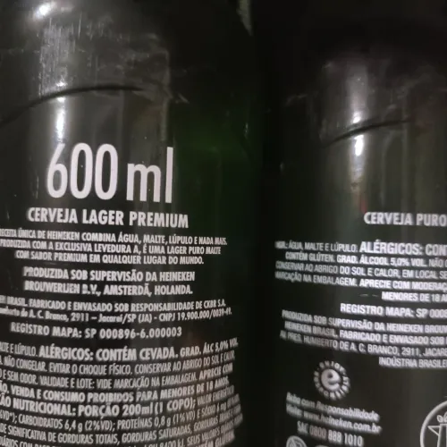Cx e garrafa de Heineken e spaten .Stella. Brahma 600 ml