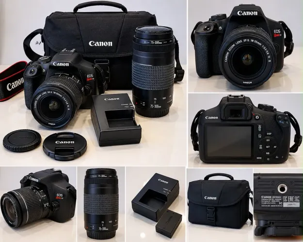 Canon EOS Rebel T6 + 18-55mm + 75-300mm + Bolsa Completa