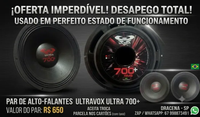 PAR DE ALTO-FALANTES ULTRAVOX ULTRA 700+ (12" / 4 OHMS) ? DESAPEGO