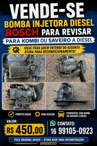 Bomba injetora Bosch Diesel para Kombi ou Saveiro
