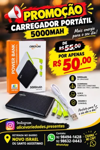 Carregador portátil 5000MAH 