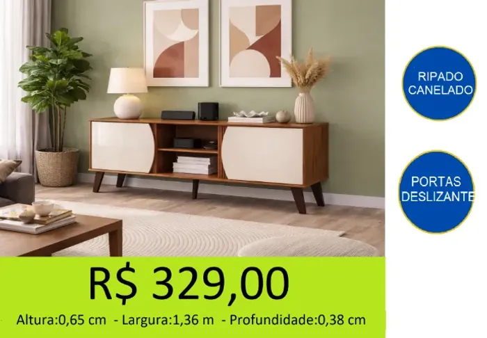 Rack retro com portas - parcelamso no cartão em até 10x sem juros