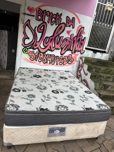 Cama box casal , colchão de espuma