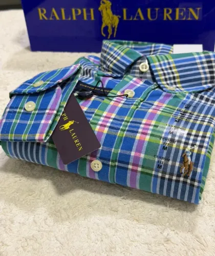 Camisa Manga Longa Xadrez Americano Polo Ralph Lauren - azul