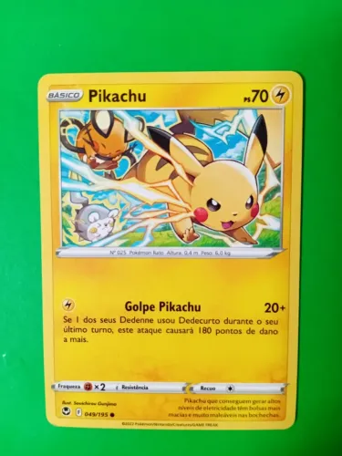 Cartas pokémon originais Pikachu