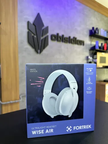 HEADSET GAMER FORTREK WISE AIR BRANCO NOVO.