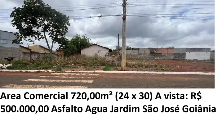 Leia a descrição: Area Comercial 720,00m² (Asfalto e Agua) Jardim São José