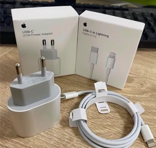 Kit Carregador USB-C 20W + Cabo USB-C para Lightning 1m