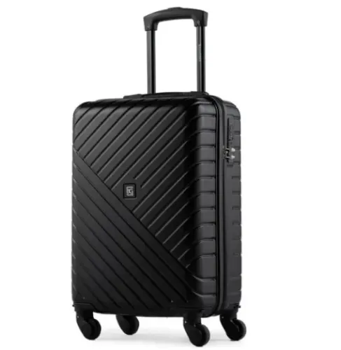 Mala de Bordo BAGAGGIO - 10 kg Abs 4 Rodas Detroit Preta