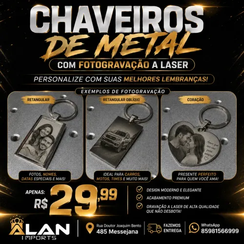 Fotogravação em chaveiro