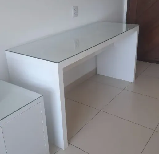 Móvel Aparador/Mesa Marcenaria Laca Branca