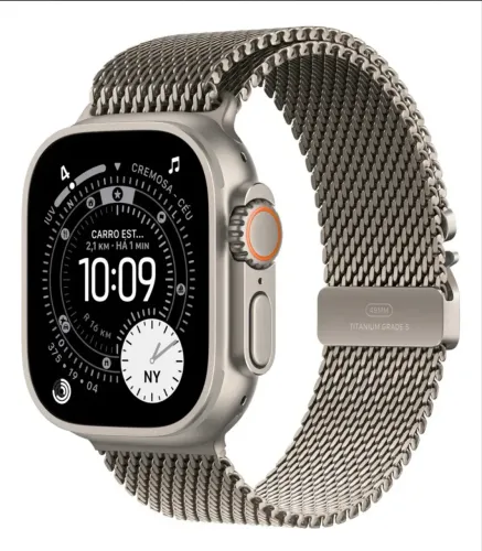 Apple Watch Ultra 3 titânio natural pulseira milanesa original