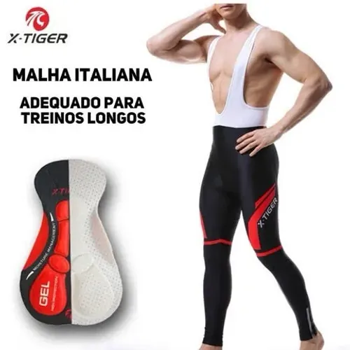 Conjunto Calça Bretelle E Camisa de brinde Ciclismo Bike Mtb Tam G bretelle novo