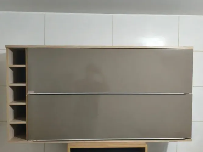 Cozinha Modulada Completa em MDF (Paneleiro + Balcão/Pia + Aéreo + Nicho)